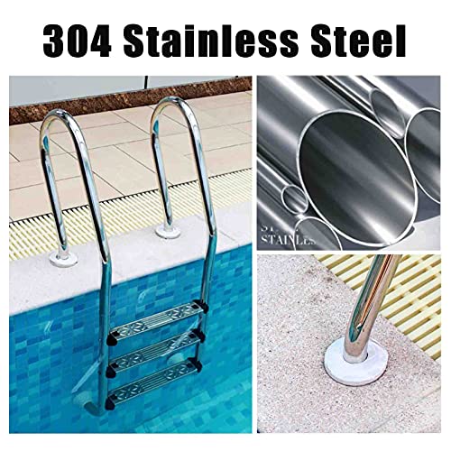 Escalera para piscina de acero inoxidable con 3 peldaños antideslizantes miniatura 2