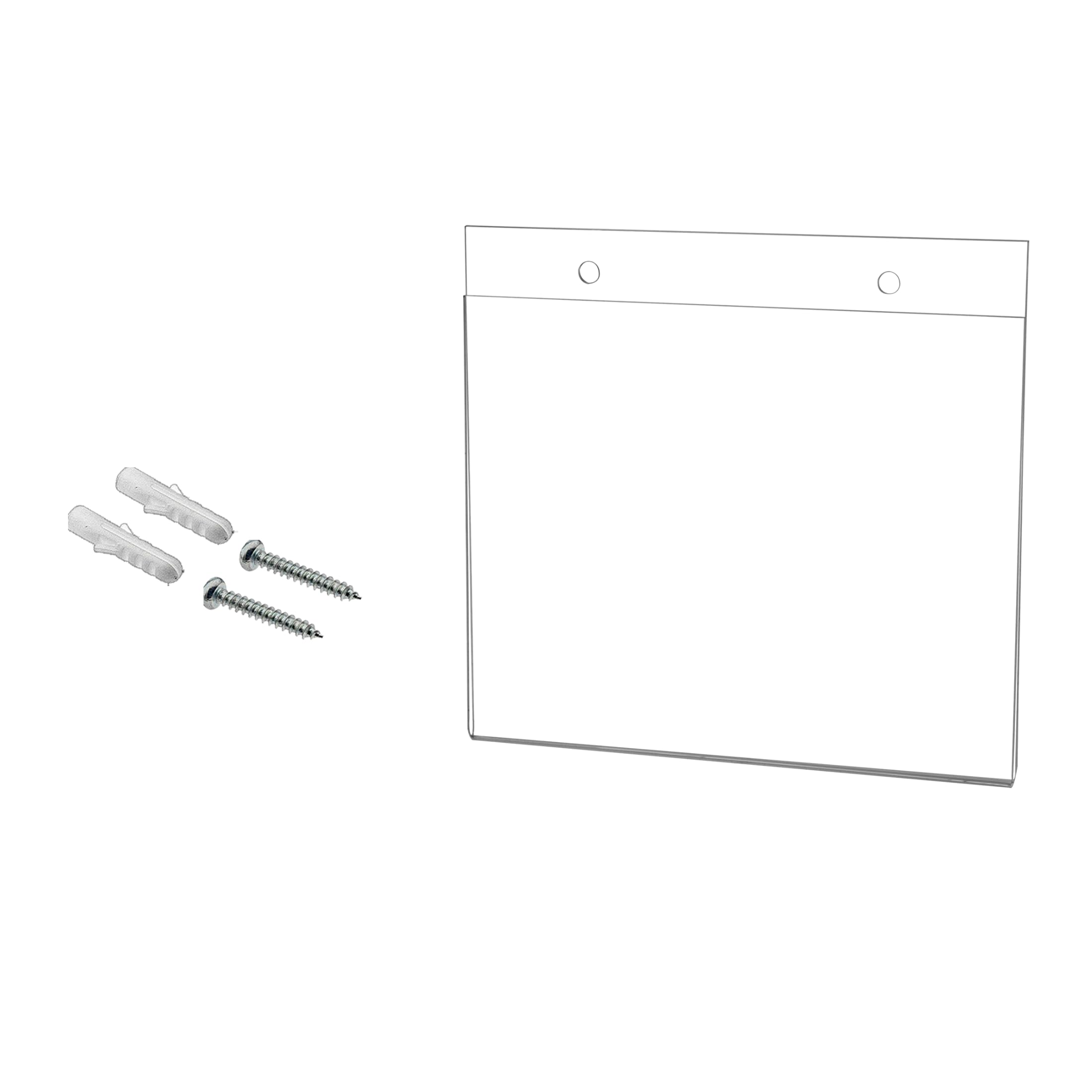 4 Pack Wall Sign Holder for 5.5" x 8.5" Rack Cards Small Advertisements and Notices with Predrilled Holes and Hanging Hardware for Malls and Shopping