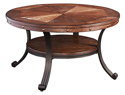 Powell Furniture Franklin Cocktail Table, Small, Multicolor,Brown/Black