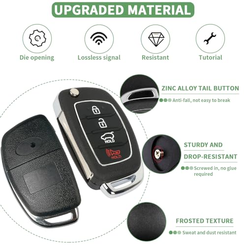 Coque de clé Hyundai Sonata Santa Fe boîtier télécommande 4 boutons - 3