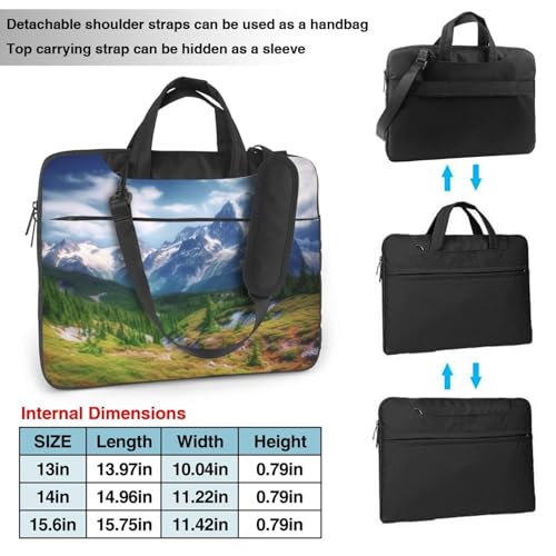 Bolso KHiry para laptop con paisaje de montaña negro miniatura 2