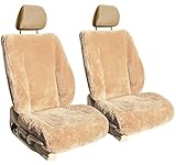 Front Seats: ShearComfort Custom Sheepskin Seat Covers for Ford F250 (2011-2016) in Tan for Buckets...