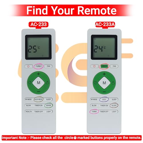 Image of Electronic Spices AC Remote | Compatible with Daikin AC (Model AC-233) with AAA Batteries