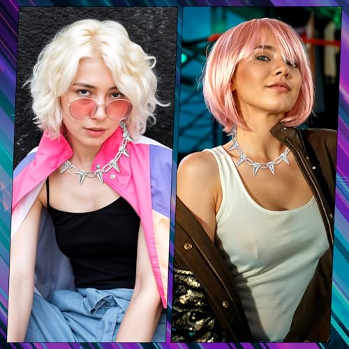 Abeillo Goth Choker-Halsketten für Frauen, Spike Choker Punk Rock Choker Schmuck Vintage Y2k Accessoires für Männer und Frauen (Silber)