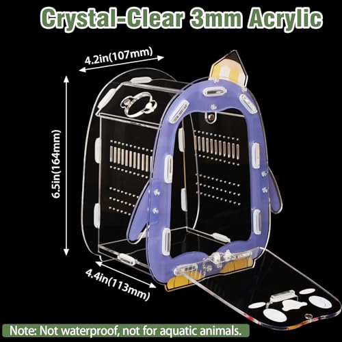 Image of Jumping Spider Enclosure, Penguin Style Small Spider Terrarium with Magnetic Feeding Hole, Escape-Proof Habitat for Tarantula, Mantis, Beetle