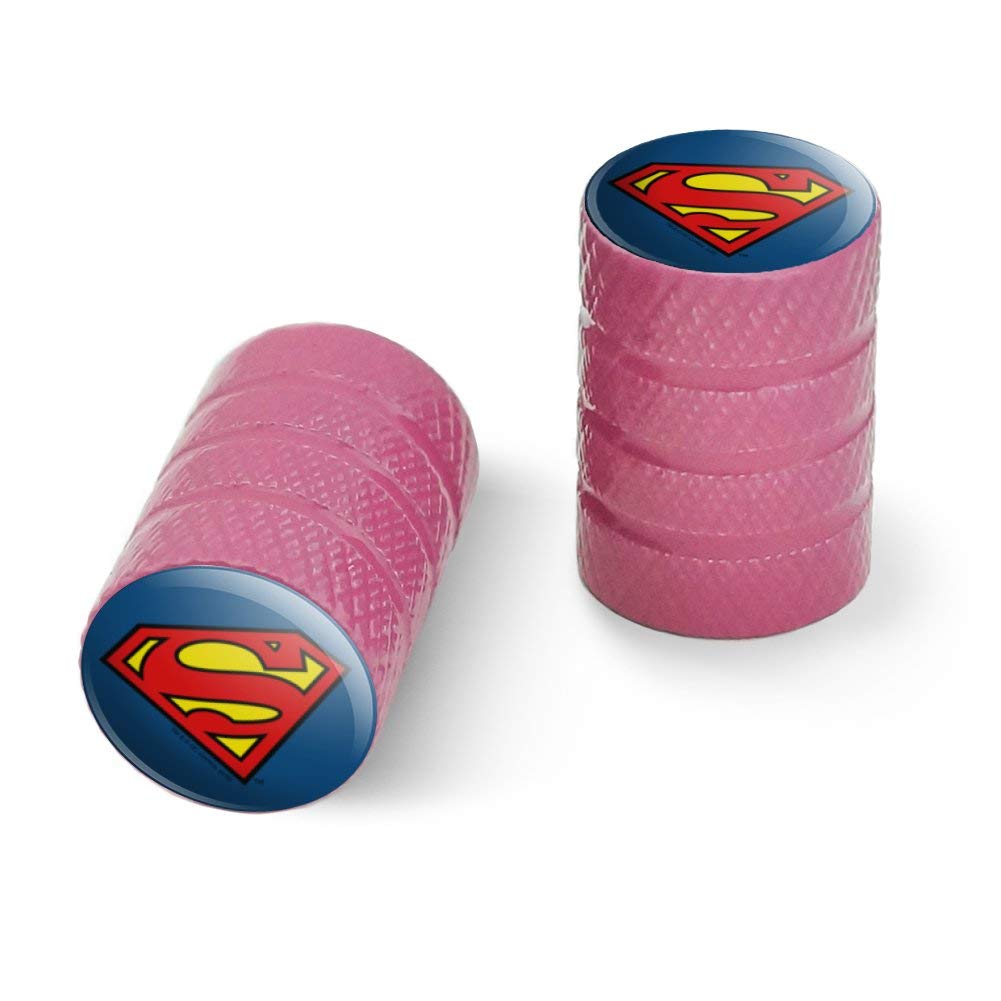 Superman Classic S Shield Logo Motorcycle Bicycle Bike Tire Rim Wheel Aluminum Valve Stem Caps