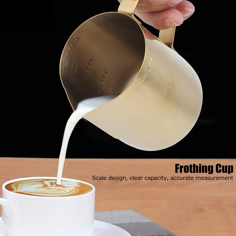 Tasse à Mousser Lait Inox – Pichet à Bec Pour Café Et Latte Art – 350ml Ou 600ml, Couleur Or