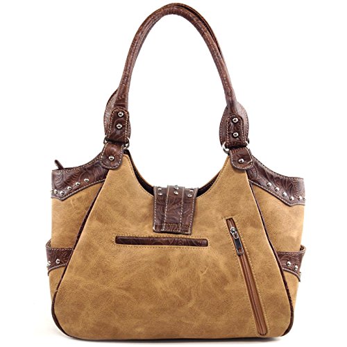 Justin West American Albino Floral Embroidery Buckle Shoulder Concealed Carry Handbag Purse4