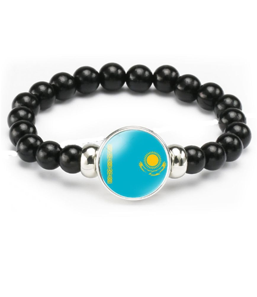 vmcoatdu National Flag Bracelet Elastic Rope Beaded Bracelet Support Your Country Travel Souvenir Gifts for Men Women