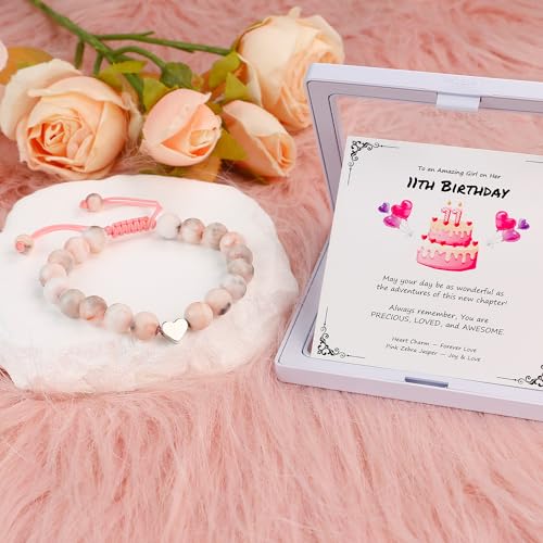 Image of Sereney Birthday Gifts for Girls, Beaded Bracelets as 1 /2 1 2 3 4 5 6 7 8 9 10 11 12 13 14 15 16 Year Old Birthday Gift, Adjustable Cross /Pearl Bracelet as Happy Birthday Gifts for Daughter