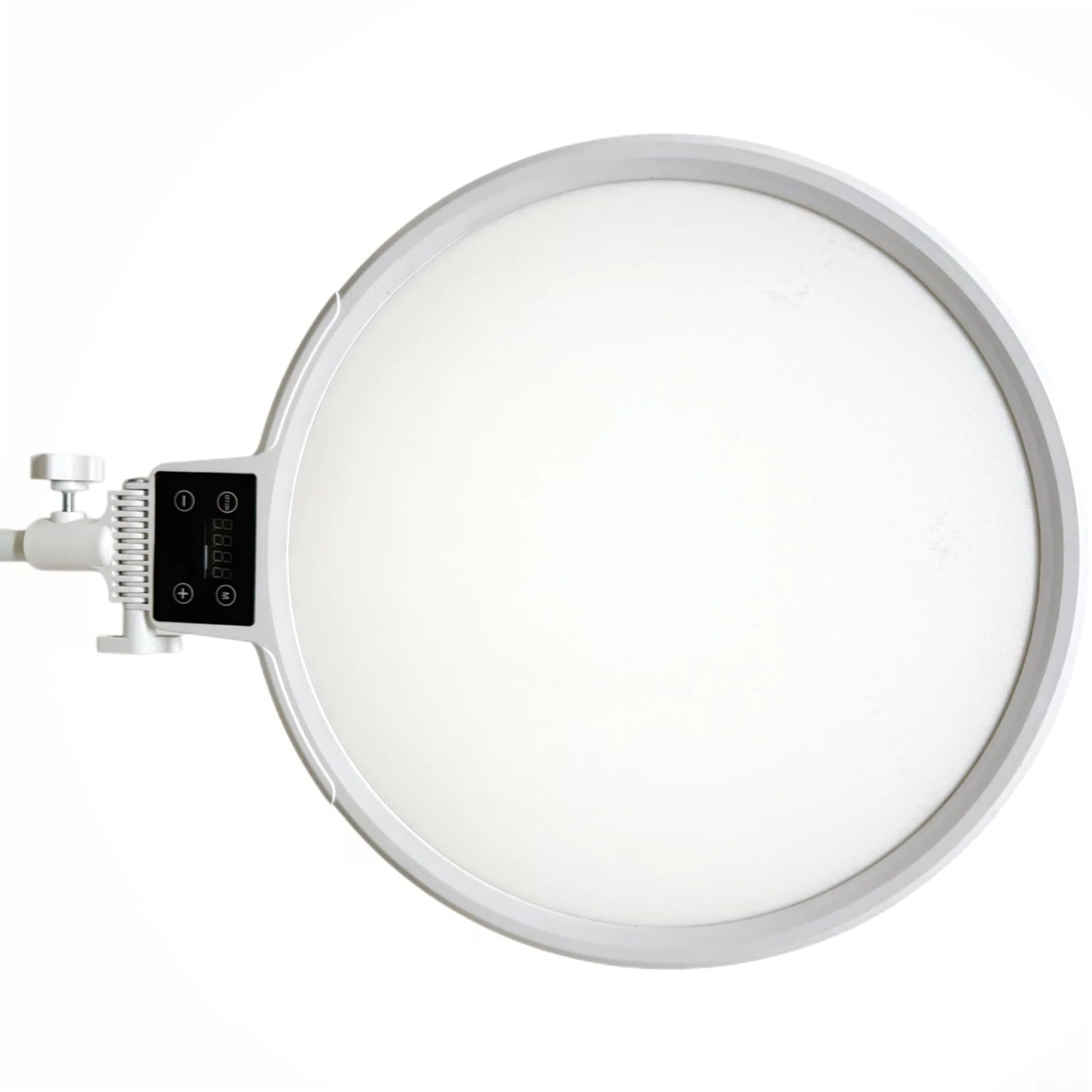 Luce ad anello a LED dimmerabile, con display Ultra HD, luce morbida per Live Streaming, selfie e videoconferenze, regolazione flessibile dell'angolo, bianco (bianco A)