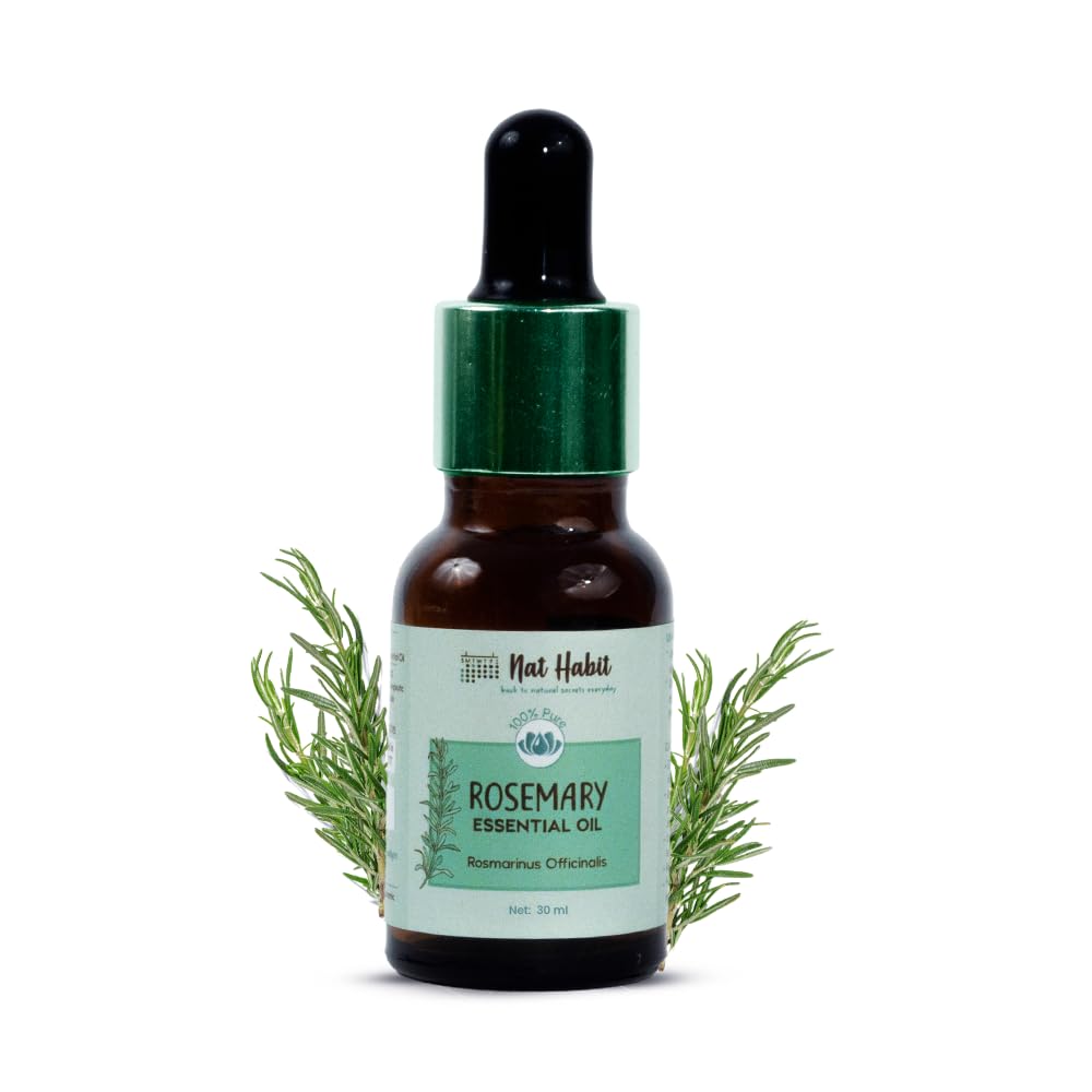 Pure Steam Distilled Rosemary Essential Oil For Women & Men, Hair Growth, Hair Fall & Acne, 100% Natural & Therapeutic Grade - 30ml