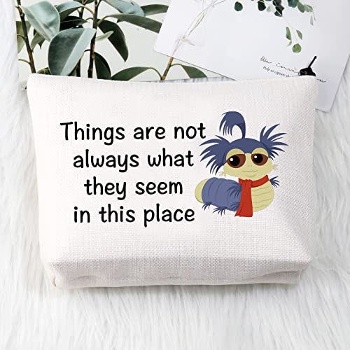 PLITI Things are Not Always What They Seem in This Place Makeup Bag for Friend Family Book Nerd The Worm Inspired Gift(in This Place BU) - Image 3