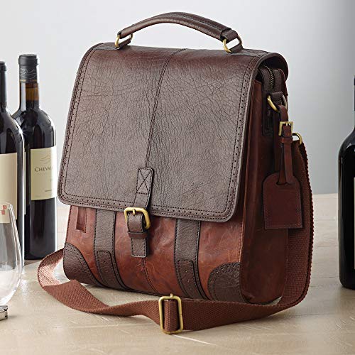 3-Bottle Leather Wine Bag