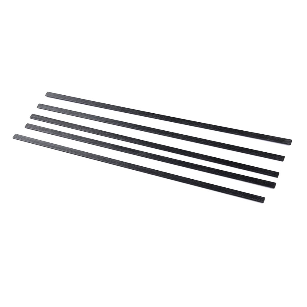 10 strisce in fibra di carbonio - Barre piatte leggere for progetti fai da te, lunghezze 200 mm, 400 mm e 500 mm(1 x 5 x 200mm)