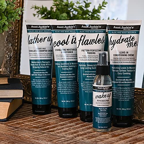 Miniatura 3 de Aunt Jackie's Recetas de aloe y menta con patrón impecable, pudín perfeccionador mejorado con miel de manuka para rizos y bobinas de larga duración,
