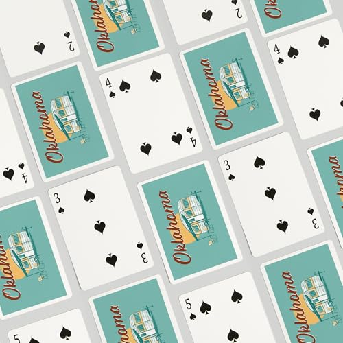 Lantern Press Oklahoma, Baraja de 52 cartas tamaño póker miniatura 4
