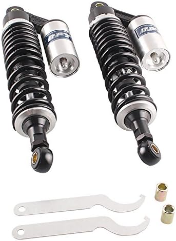 Mallofusa Motorcycle 13.5 Inch 340mm Air Rear Shock Absorbers Compatible for Honda Suzuki Yamaha Kawasaki