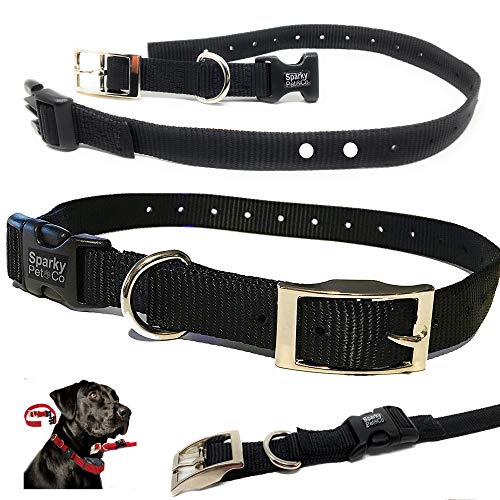 Sparky Pet Co 3/4" Nylon Quick Snap Double Buckle Replacement Strap for All E Collar Systems (Black)