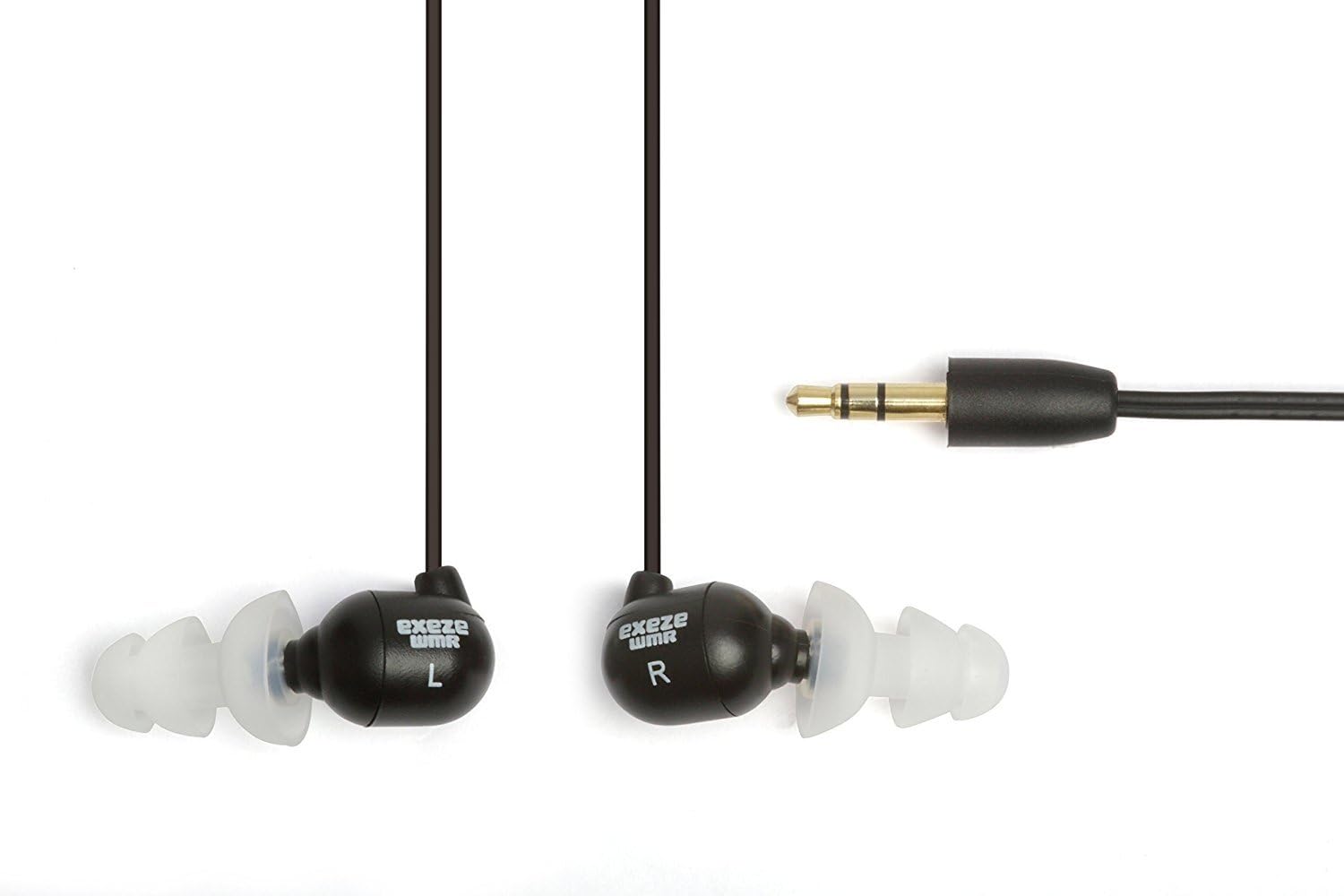 EXEZE WMR (2Gen) Waterproof Earphones no earloops - Black
