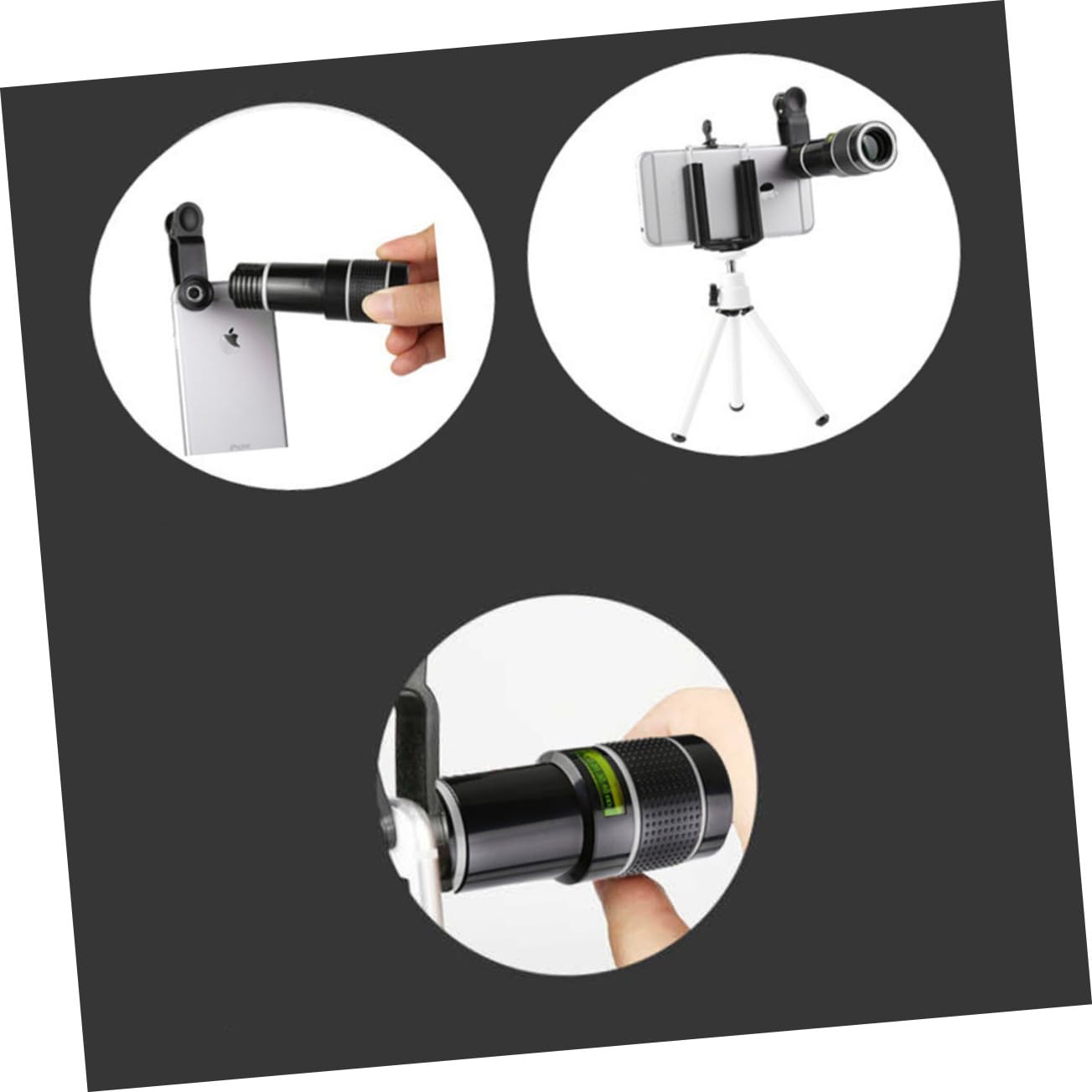 OSALADI Set Telephoto Lens with Tripod Clip on Phone Lens Telephoto Lens for Phone Smartphone Telephoto Lens Phone Lens Kit Smartphone Phones Phone Telescope Lens Universal Camera 20x