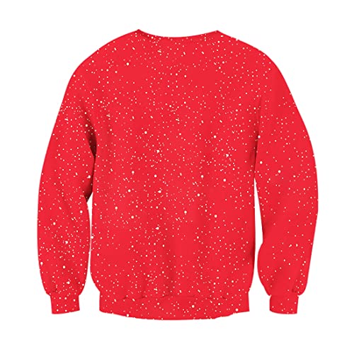 Loveternal Ugly 3D Xmas Pullover Men Funny Red Tie Golden Belt Printed Christmas Jumpers Sweatshirt Man Clothing Gift Idea Present XL - Image 2