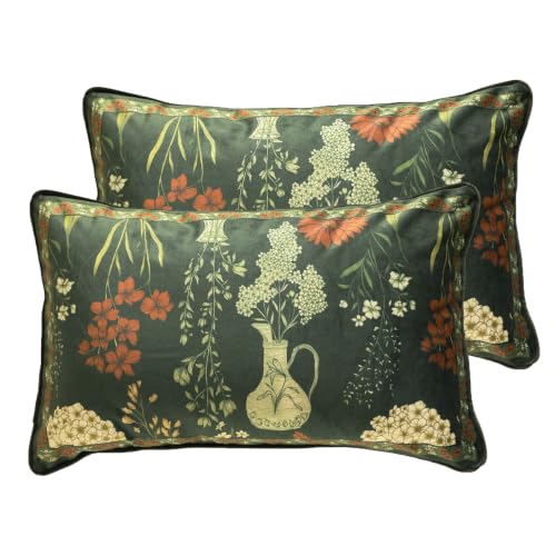 ISAENNE Designer Velvet Rectangle Throw Pillow Cover,Set of 2,20"x12"