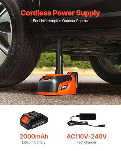 Image of VEVOR Electric Car Jack Wireless 5 Tons, Cordless Remote Control Hydraulic Electric Jack, LED Light Hydraulic Repair Tool, 135-360mm Lifting Range for SUV MPV Sedan Truck Repair