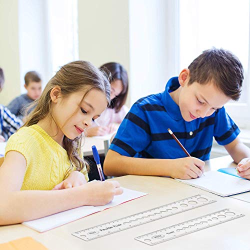 30CM12inch-Unbreakable-Clear-Rulers-Dual-Scale-Bendable-Flexible-Rubber-Rulers-Transparent-Shatterproof-Straight-Plastic-Ruler820CM-Flexi-Folding-Rulers-SchoolClassroomOffice-KidsAdults4PCS