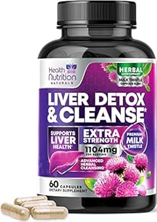 Gentle Liver Cleanse Detox & Repair Formula - Herbal Liver Support Supplement: Milk Thistle with Silymarin, Artichoke Extract, Dandelion, Beet, Chicory Root, & Turmeric for Liver Health - 60 Capsules