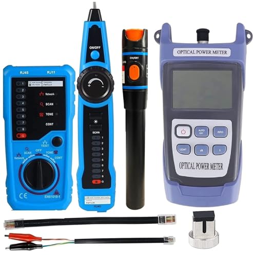 Image of Techtest 3 in 1 Optical Power Meter Optical Fiber Visual Fault Locator 10mw Laser Light Electrical Testing Network Lan Tester with Wire Tracker Lan Cable Tester Rj45