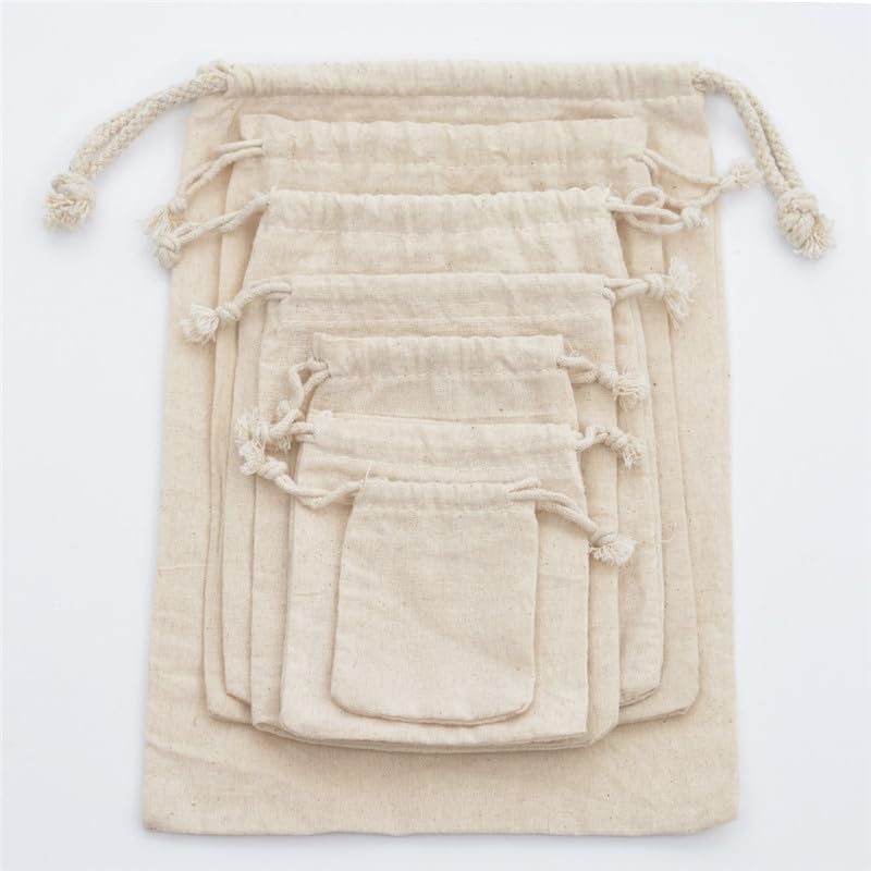 Geschenkbeutel 10/20 Stück Baumwolltaschen mit Kordelzug, Geschenkverpackungsbeutel, for Organisieren von Lebensmittelsäcken in verschiedenen Größen(20 pcs,20x30cm)