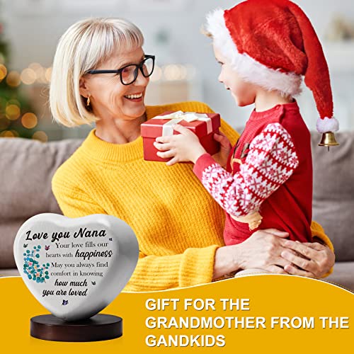 Hweijm Gifts For Nana, Grandma Gifts, Grandma Birthday Gifts, Gifts For Grandma From Granddaughter Grandson, Retirement Gifts For Grandma Nana, Wooden Heart Desk Sign #TOP5