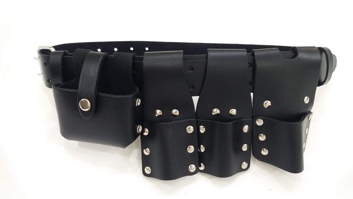 Bbi Ltd Black Scaffolding Leather Tools Belt Full Tools Pouch
