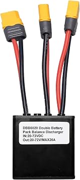 Electric Bike Dual Battery Discharge Converter 20-72V DC Dual Battery Pack Switch Balancer Parallel Module Adapter for Ebike Extend Capacity 20A