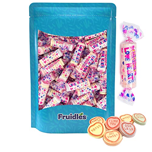 Valentine’s Smarties Love Hearts Hard Candy Roll, Heart Shaped Assorted Candies, Individually Wrapped Roll (Half-Pound)