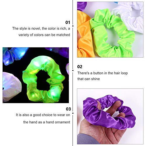 Minkissy 35XRIAO08150PO2OEPN 6Pcs Led Light Hair Scrunchies Elastic Hair Ties Luminous Scrunchy Ponytail Holders Hair Accessories thumb #5