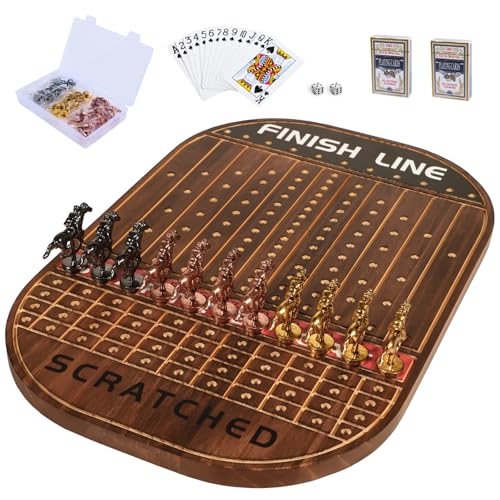 Juego de Mesa Horse Race con Caballos Metálicos y Dados miniatura 1