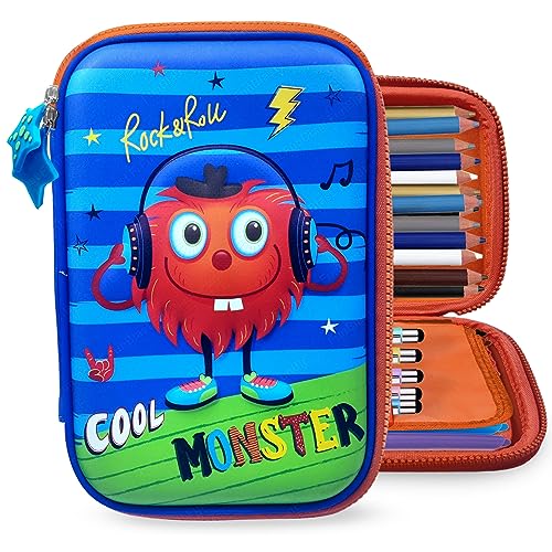 Image of FunBlast Stylish Pencil Pouches for Girls and Boys, Trendy Pencil Box for Kids, Durable Pencil Case for School, Organize Stationery for Girls (Multicolor)