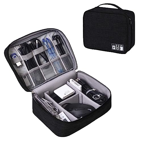 Image of Nylon 2 Layer Gadget Organizer Case,Electronic Accessories Bag,Tech Organizer Pouch for Hard Disk,Pen Drive