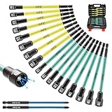 OSTTE 19PCS Magnetic Nut Driver Set, 6 Inch Extra Long Nut Driver Set for Impact Drill, Metric & SAE Screwdriver Bits 1/4'Hex Shank, Durable for DIY Projects