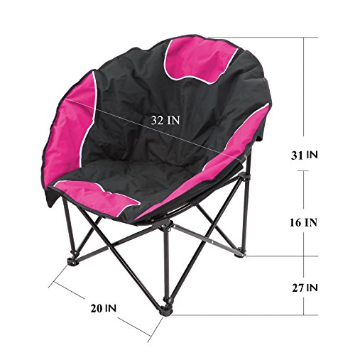 Magshion Camp Low Folding Beach Chairs For Adults, Portable Lightweight Padded Round Camping Beach Chair, Foldable Chair For Sand Camping Concert Travel With Storage Carry Bag Set Of 2 (Pink) #TOP2