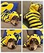 Selena Dog Bee Antennae Costume Hoodies Cute Bee Stripes Cat Kitten Pet Apparel (XX-Large,Yellow&Black)