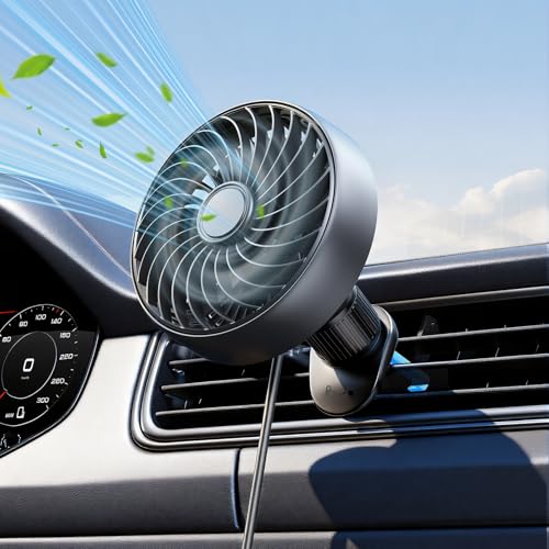 USB Car Vent Fan with Hooked Bracket: 5V/1A Portable Cooling Clip Fans for Car Air Vent Powerful 3...