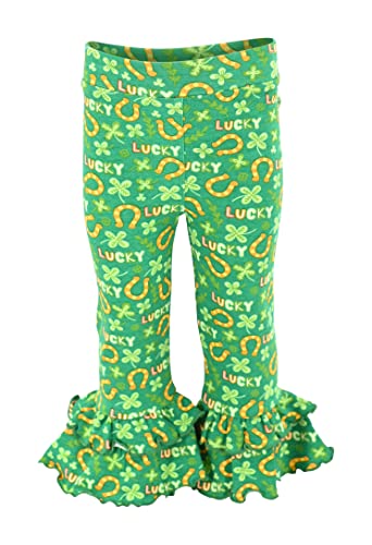 Image of Unique Baby 2 Piece Girls Double Ruffle Leggings and Long Sleeve Shirt Clothes Set Kid and Toddler Girl Outfit