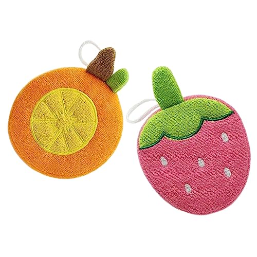 PATKAW 2 Piezas Bola De Baño De Frutas Estera Cuerpo Cepillo Limpiador De Ducha Eléctrico Juguete Fregar Lavar Pequeño Eructar Depuradores De Ducha De Frutas Ducha Del Baño Esponja