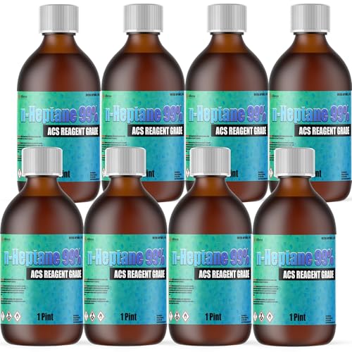 n-Heptane 99% ACS - 8 Pints – for Industrial Cleaning, degreasing, Solvent Extraction, Chemical Processing, and Paint thinning
