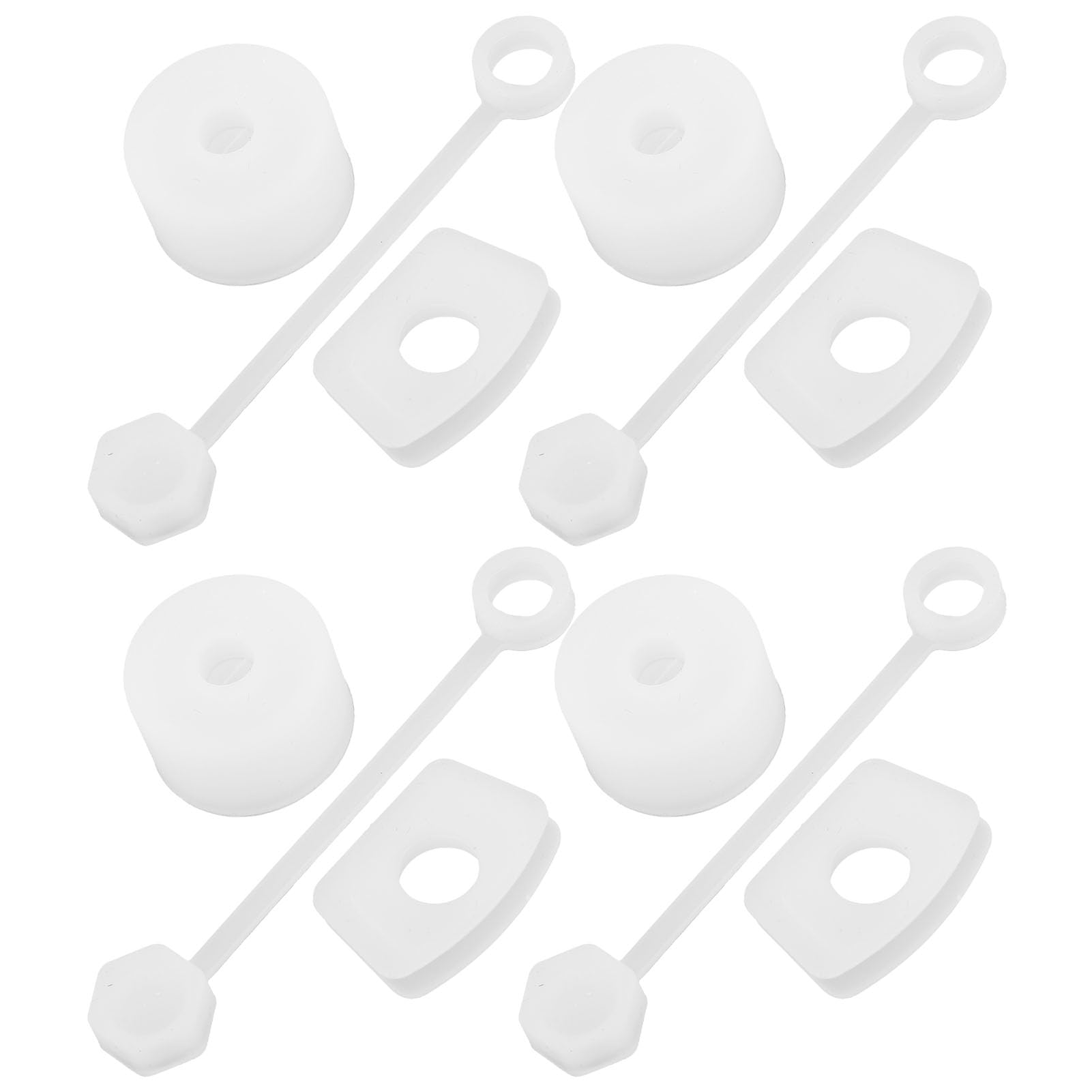 Silicone Spill Proof Stopper Set, Food Grade Material, Easy to Carry and, Great Using Experience for Outdoor, White (Transparent White)