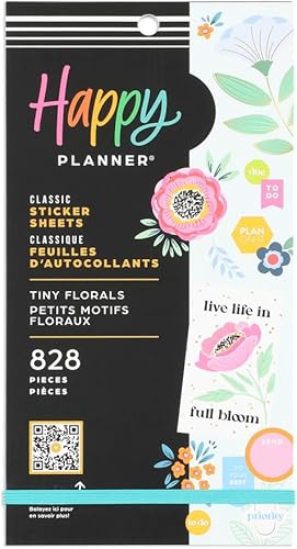 Happy Planner - Paquete de calcomanías multicolor fáciles de despegar para diarios, planificadores y calendarios, accesorios para álbumes de