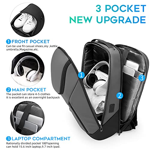Image of BANGE Business Smart Backpack Waterproof fit 15.6 Inch Laptop Backpack with USB Charging Port,Travel Durable Backpack